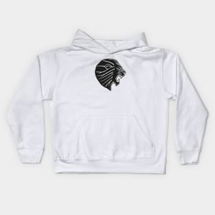 Black Lion Head Kids Hoodie